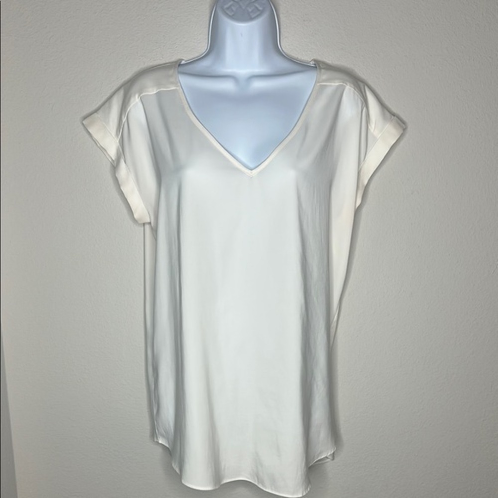 SHEIN Cream Relaxed Cap Sleeve Tee